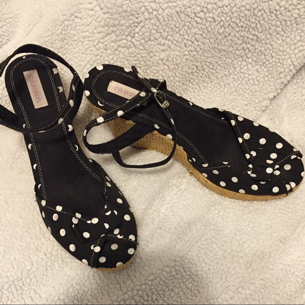 Xhilaration Polka Dotted Wedges